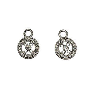 Epiphany Sterling Silver Earring Charms Circular Bezel and Pave Set Round CZ